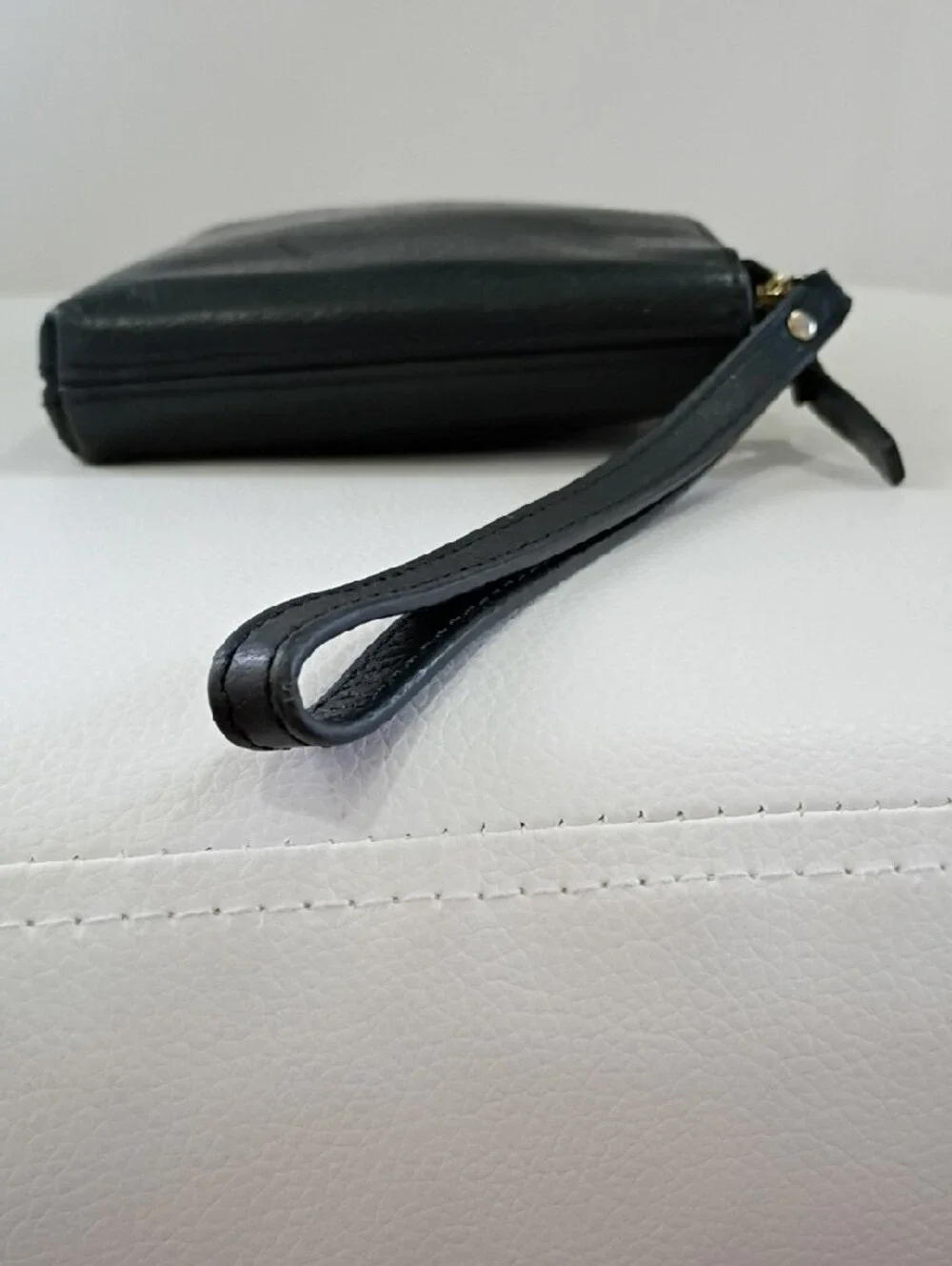 Kate Spade Leoni Black Pebbled Leather Double And Corner Zip Wristlet/Wallet